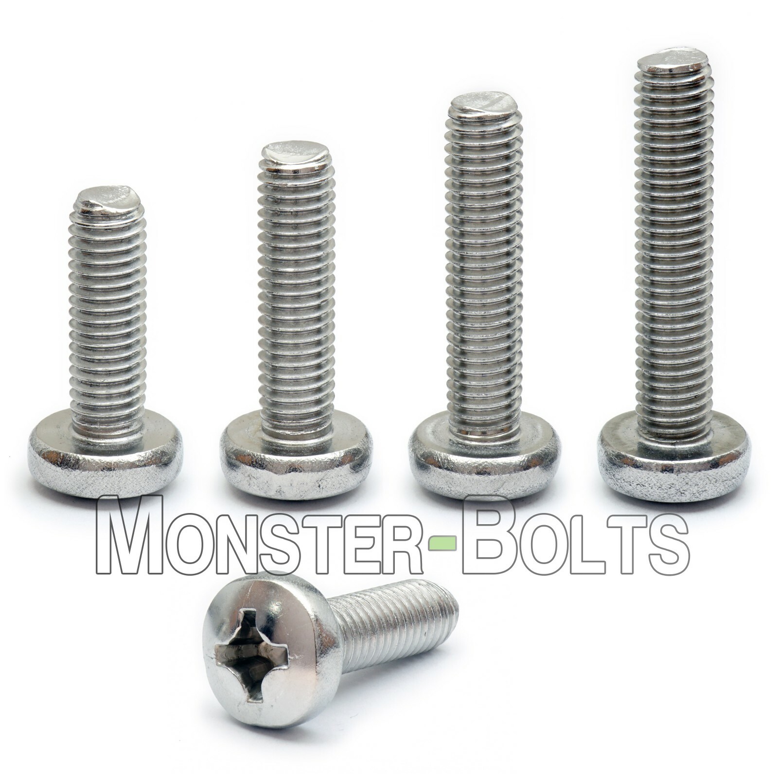 M6 / 6mm Phillips Pan Head Machine Screws, Stainless Steel A2, DIN 7985, 8-70mm