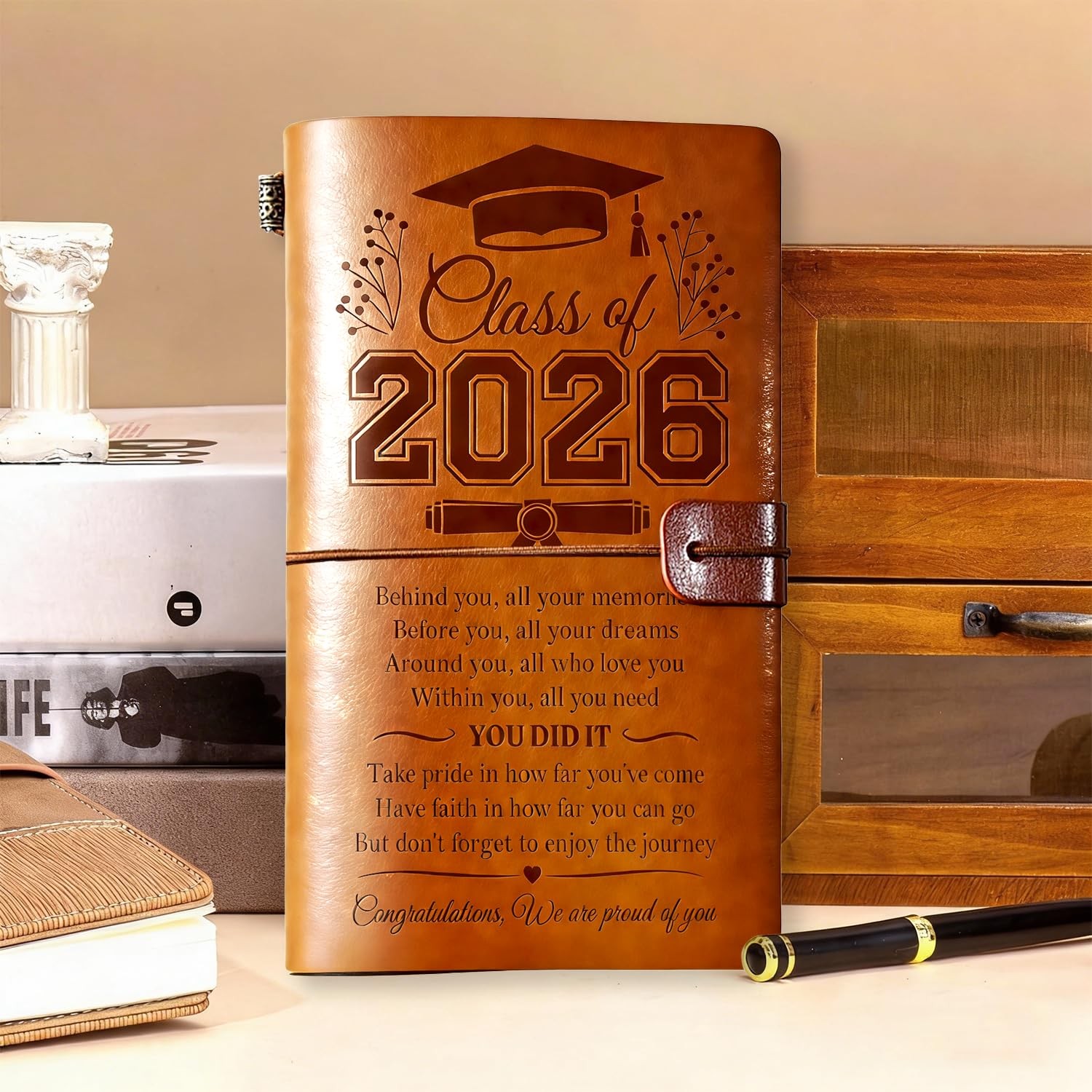 Class of 2026 Graduation Gifts Leather Journal, 2026 Graduation Gift for Her Him