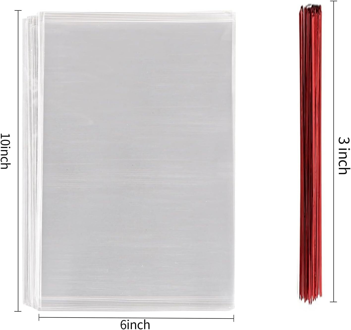 200 Pcs 10 in x 6 in1.4mil. Clear Flat Cello Cellophane Treat Bags Good for B…