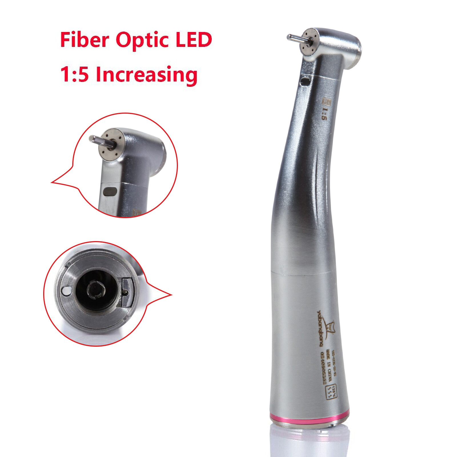 Dental 1:5 LED Fiber Optic Contra Angle Handpiece Fit NSK Ti-MAX X95L