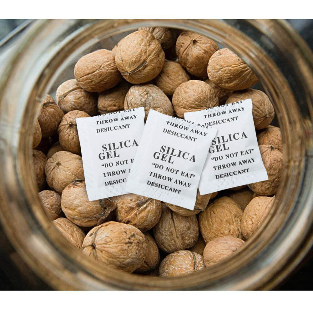 100 Pack 3 Grams Silica Gel Desiccant Pack Moisture Absorber Reusable Food Safe