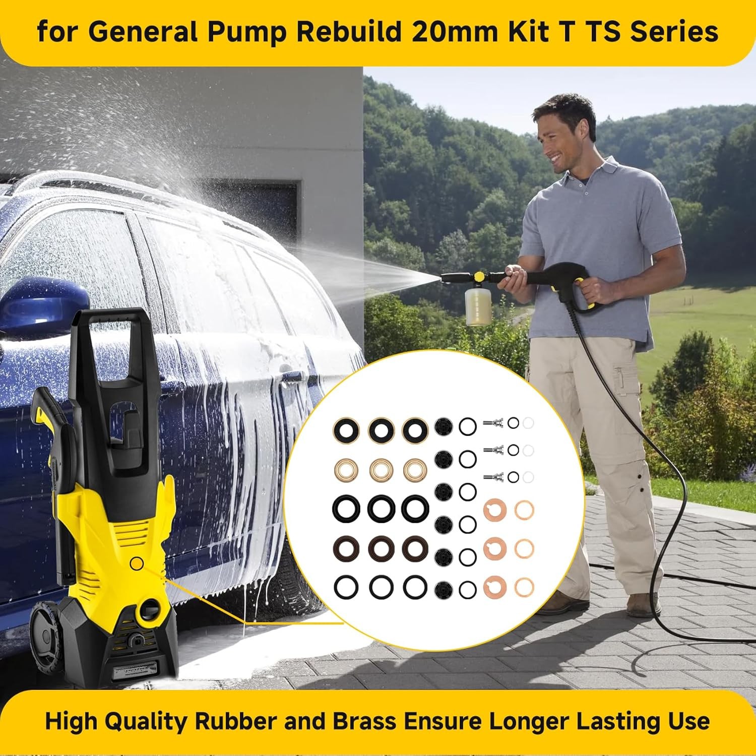 General Pump Rebuild Kit T/TS Series 20Mm Pressure Washer Seal Packing Kit