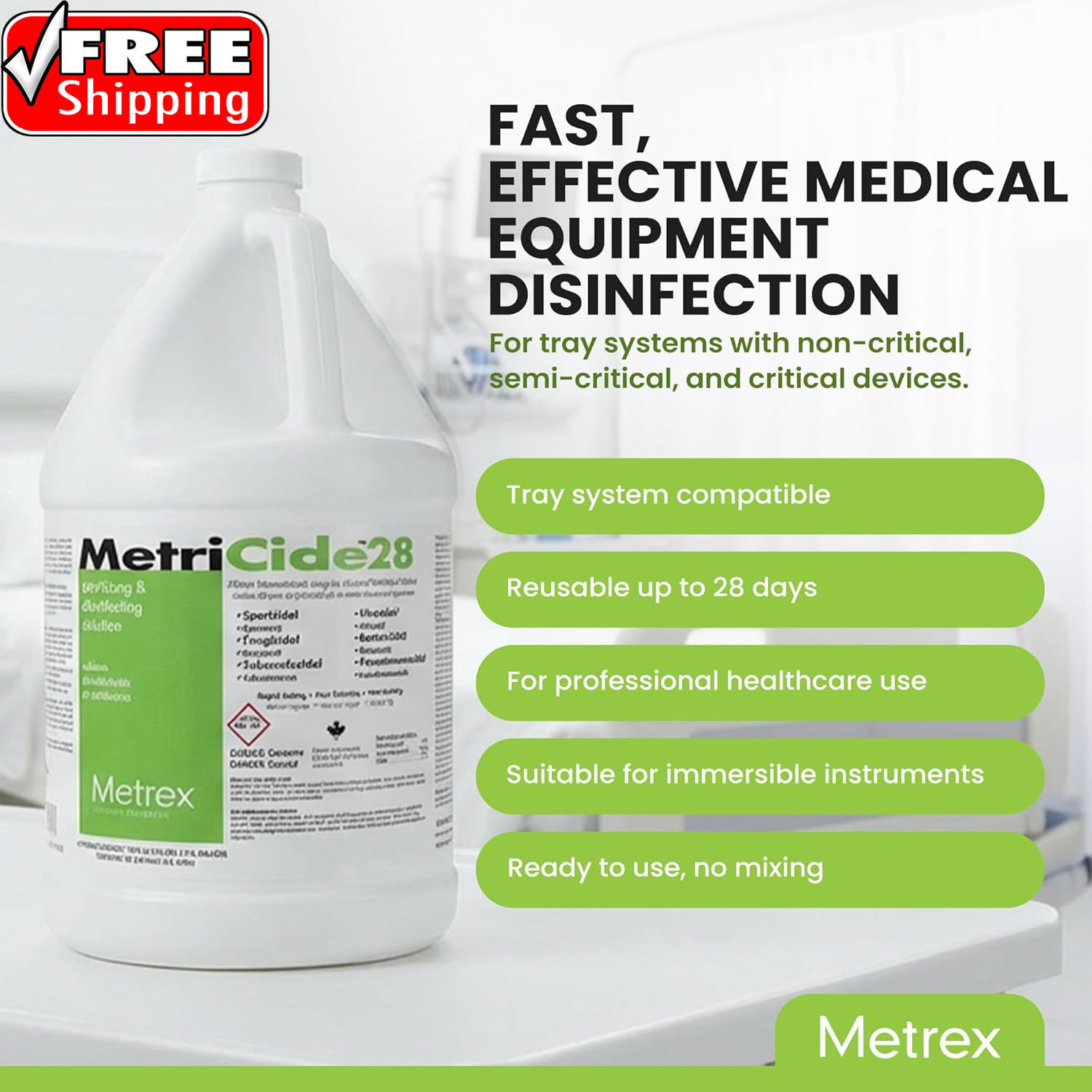 Metricide 28 High-Level Sterilizing & Disinfecting Solution – 2.5% Glutaraldehyd