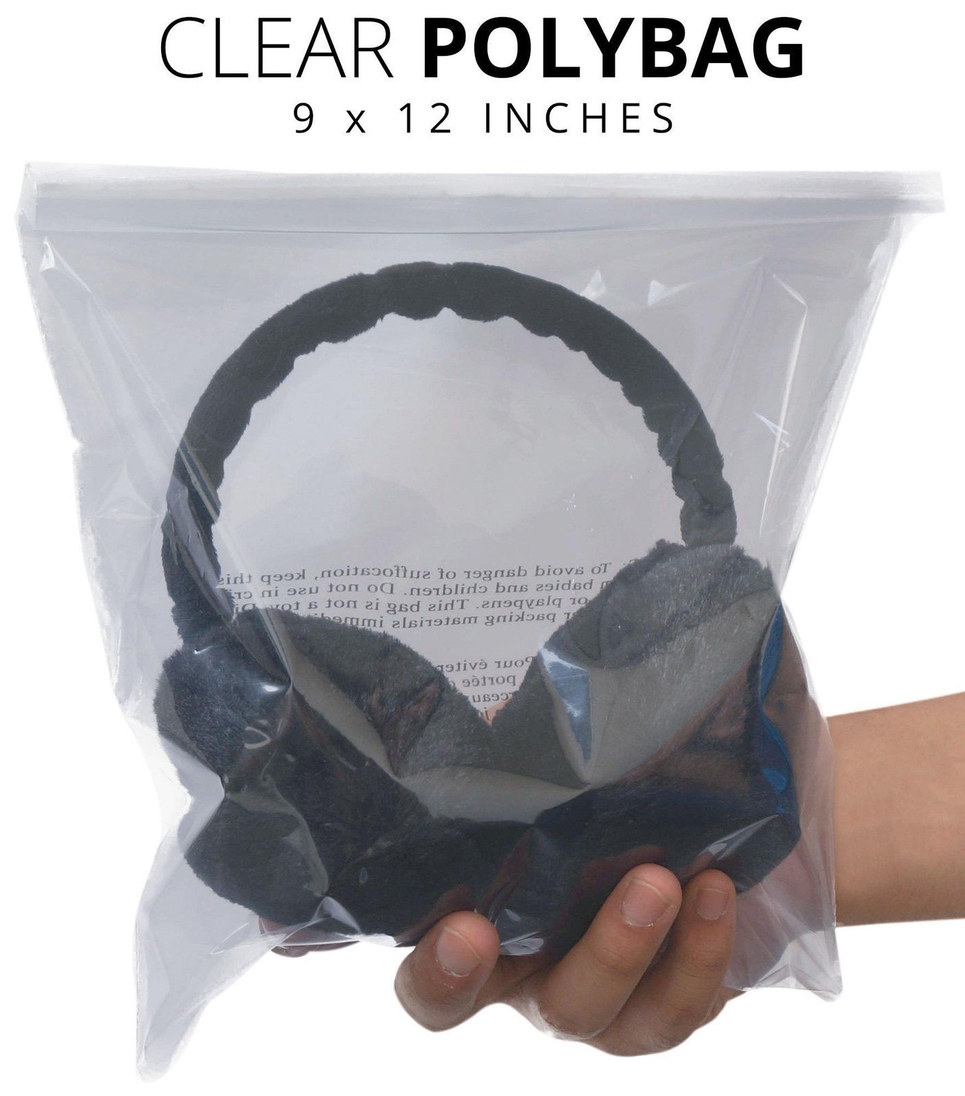 400 Clear Poly Bags Combo Pack with Suffocation Warning – 6×9, 8×10, 9×12, 10×13