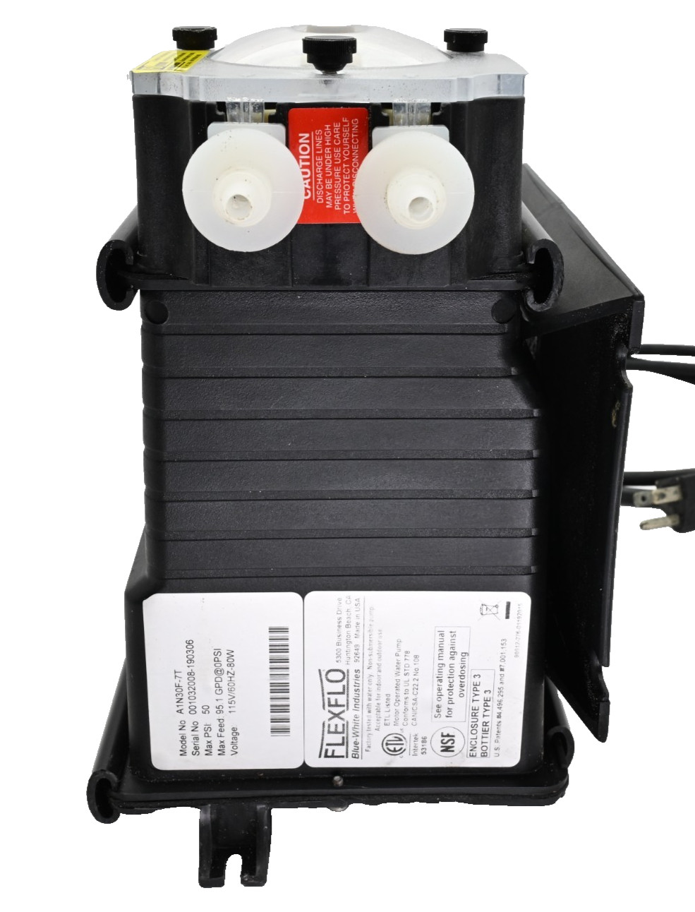 FLEXFLO A-100N A1N30A-7T Peristaltic Metering Pump 60RPM, 50PSI, 95 GPD, 115VAC
