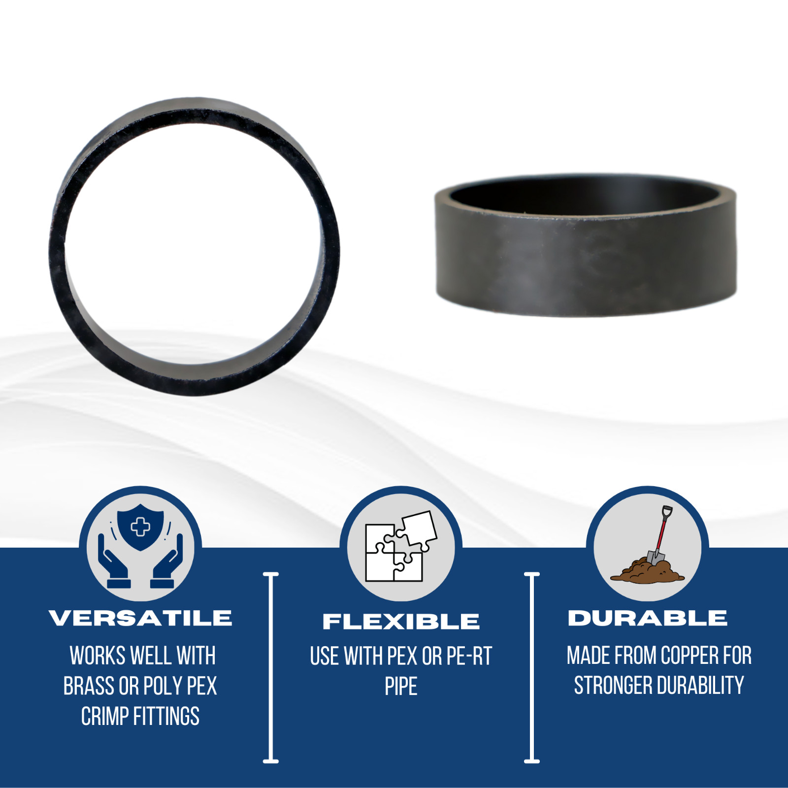 100 Pcs. 3/4″ Pex Copper Ring, 3/4 Inch Pex Ring, Pex B Crimp Ring Lead Free