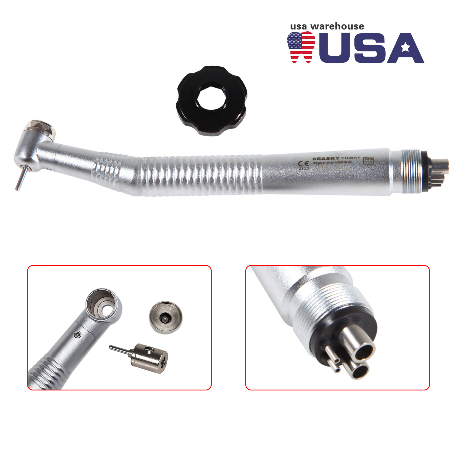 10 Pcs Seasky NSK PANA MAX Style Dental High Speed Turbine Handpiece Push 4Holes