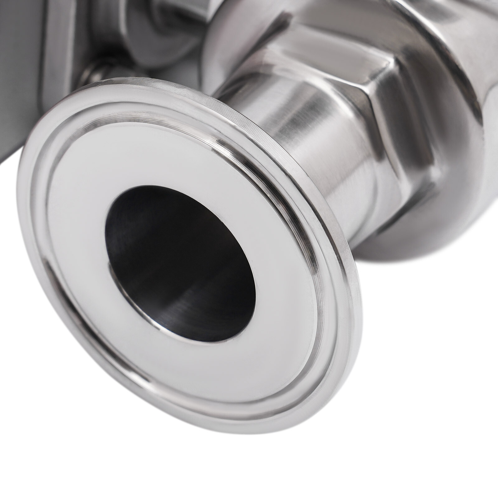 Three way L-port Tri-Clamp Pneumatic Ball Valve 1″ Sanitary Stainless 304 NEW