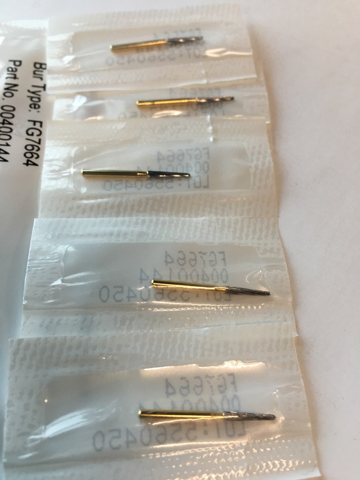 7664 5 pk trimming & finishing FG carbide dental Burr 1.60mm Individually Pk