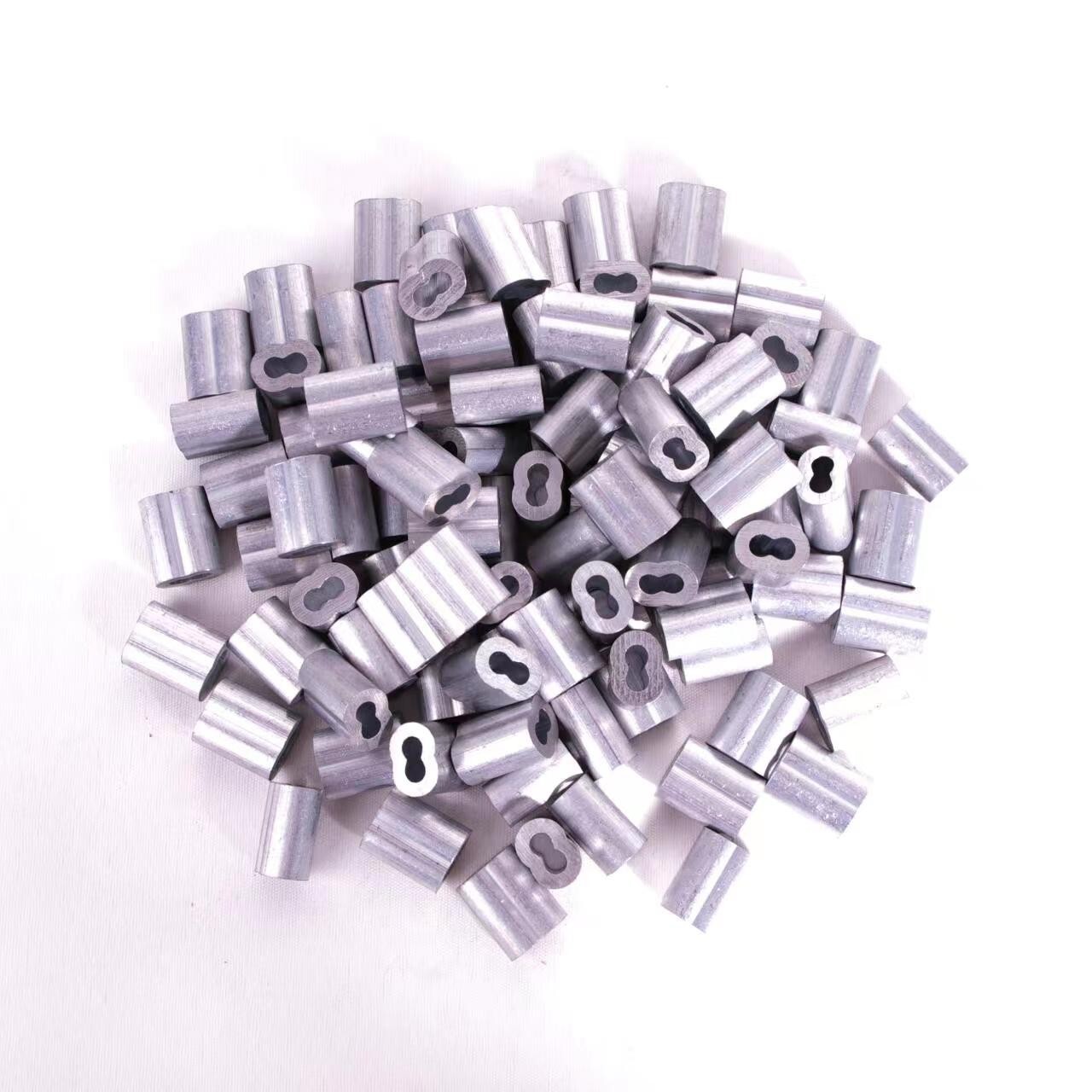 HIGOOD Aluminum Swage Sleeves for Wire Rope Dia 1/8″, Aluminum Alloy, PK 100