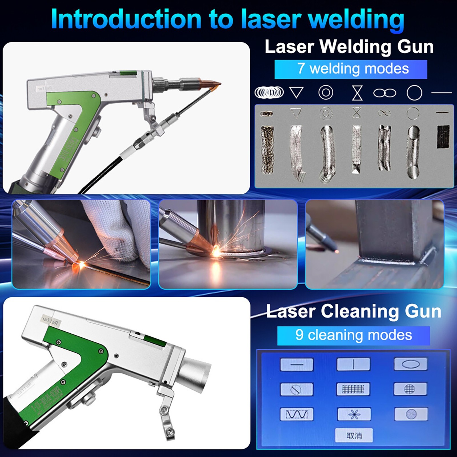 ?Raycus 3000W Handheld Fiber Laser Welder Cutting Cleaning Machine 4 IN1 Double