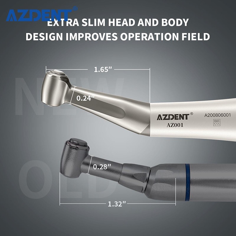 AZDENT Dental 1:1 Slow Low Speed Contra Angle Push Button Handpiece