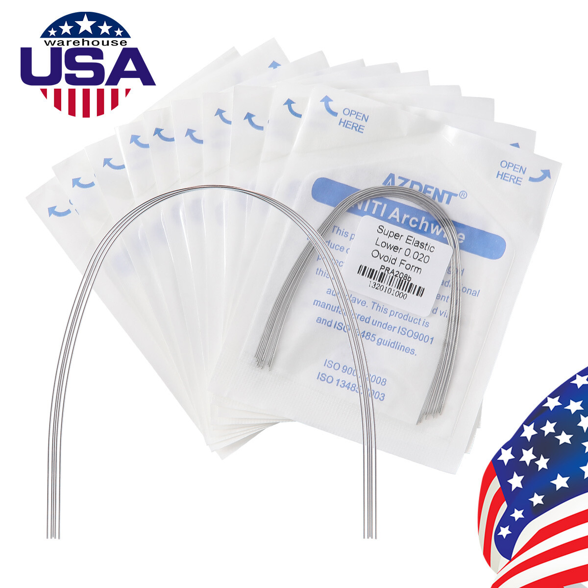 USA Dental Orthodontic Super Elastic NITI Round Arch Wires All Sizes Ovoid Form