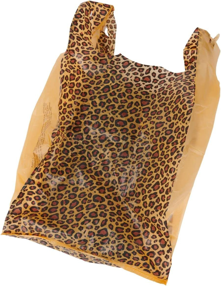 Plastic Bags Shopping 500 Leopard Cheetah Grocery T-Shirt Retail 11 ½” x 6 x 21”