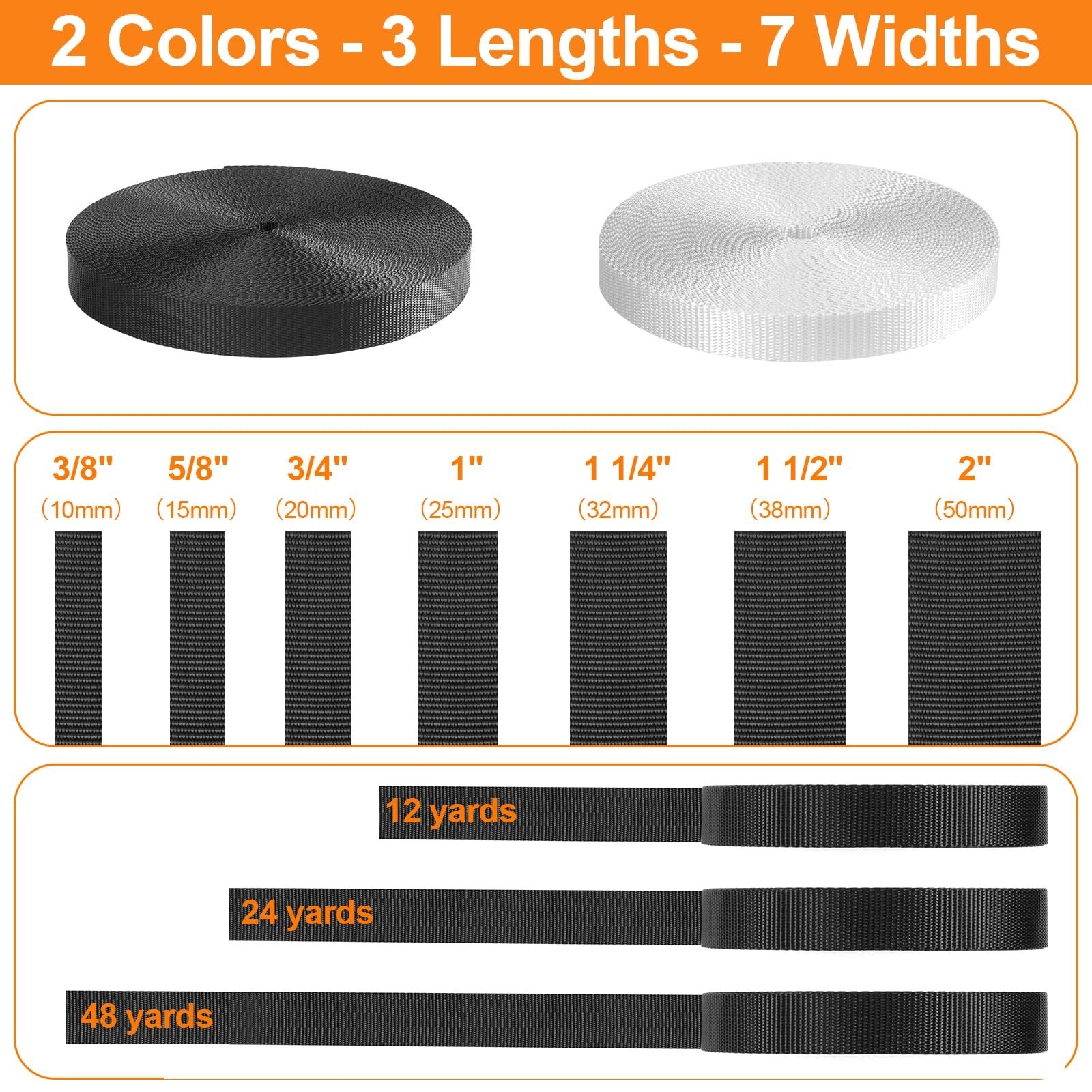 BEYOURD Webbing, Heavy Duty Webbing Straps, Extra Thick Strapping for Outdoor…