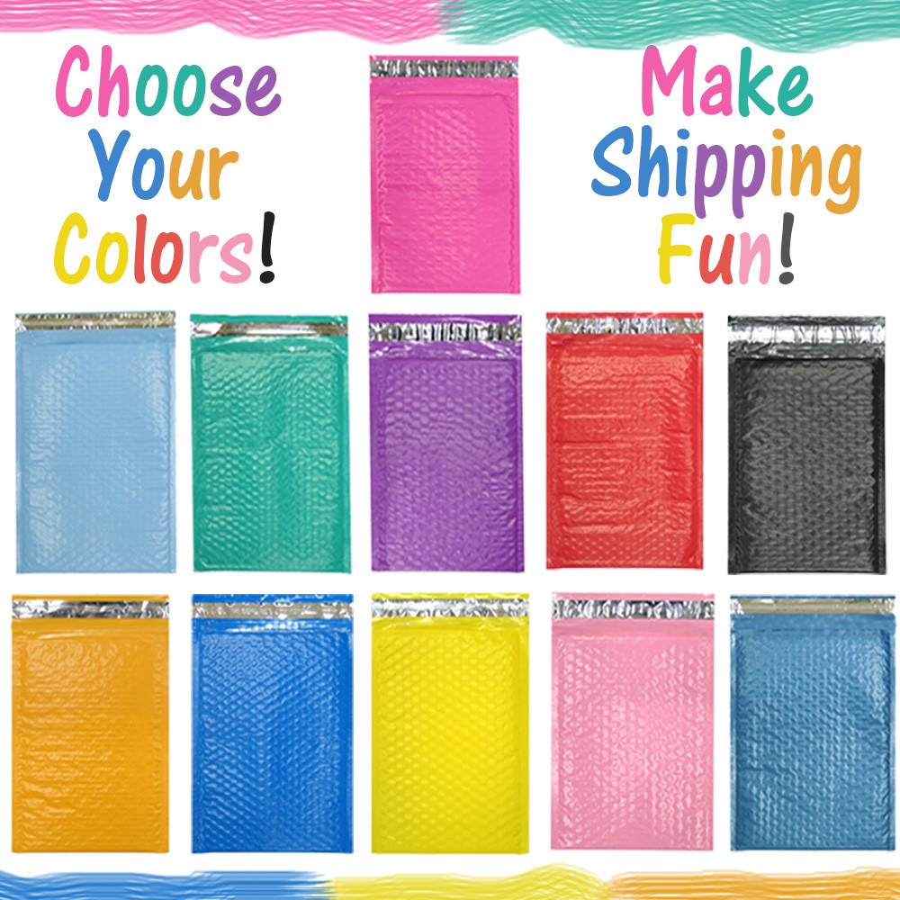 Assorted Sizes 8.5×12, 6×9, & 4×8 Colored Poly Bubble Mailers, Padded Envelopes!