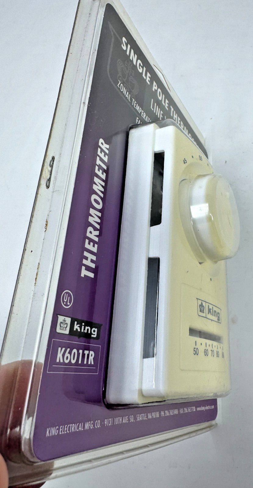 King Electric K601TR Single Pole Thermostat NEW