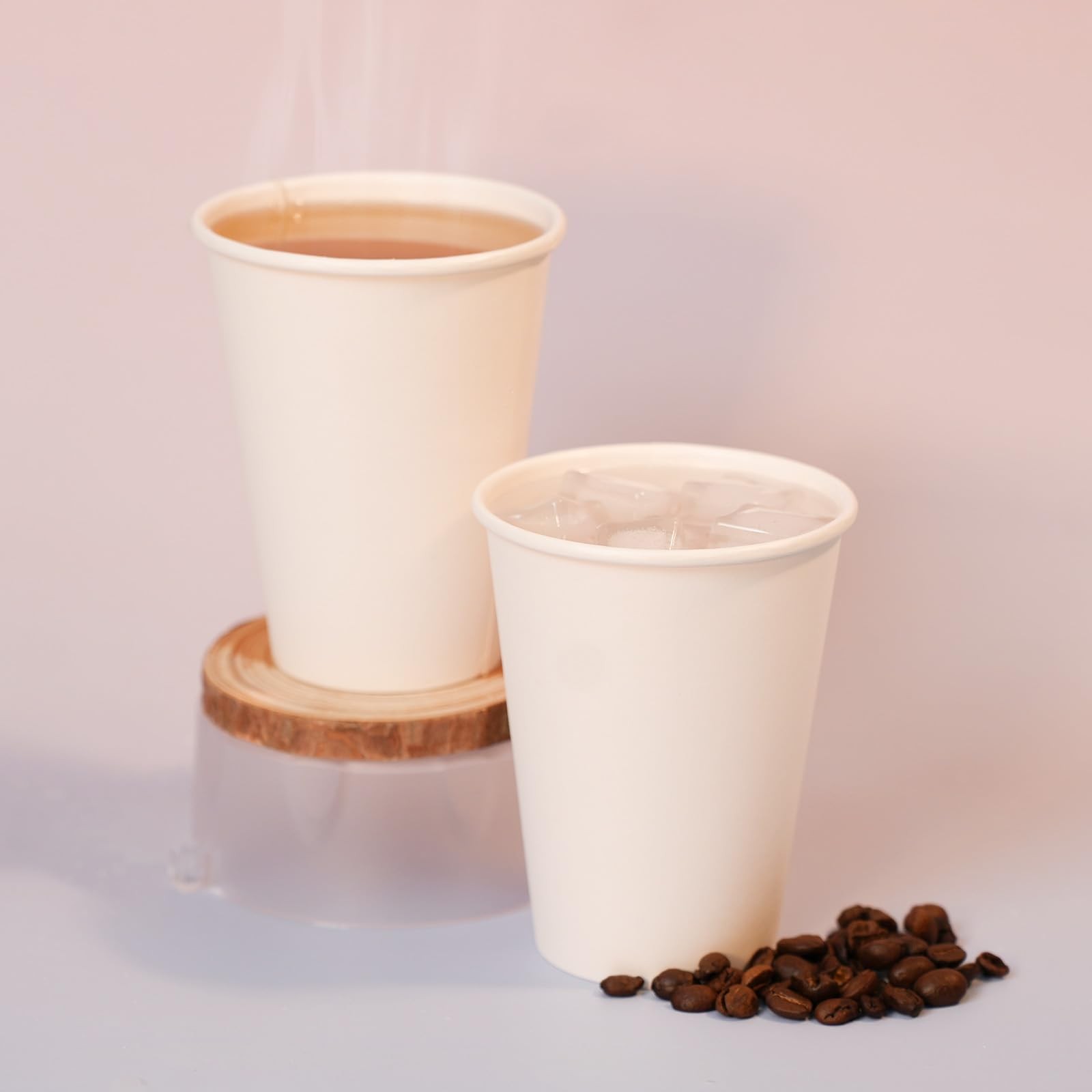 100 Count 12 Oz Paper Cups, Hot Paper Coffee Cups 12 Oz, Leak-Proof Disposable C