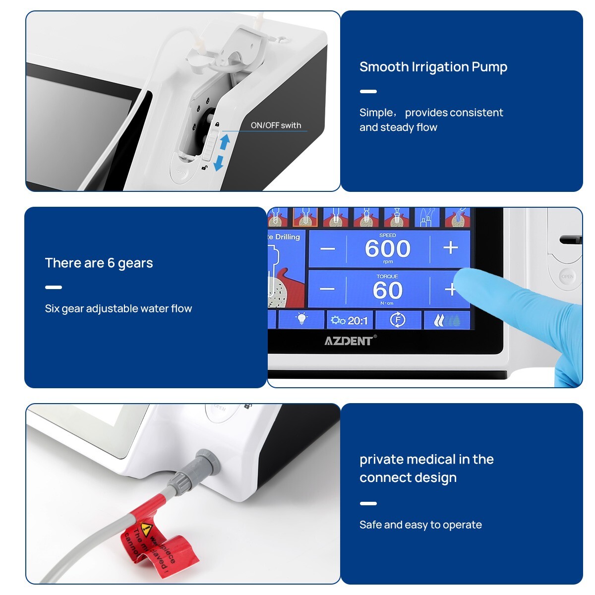 Dental LED Implant Motor Brushless System /Mobile Trolley Cart Auto Water Supply