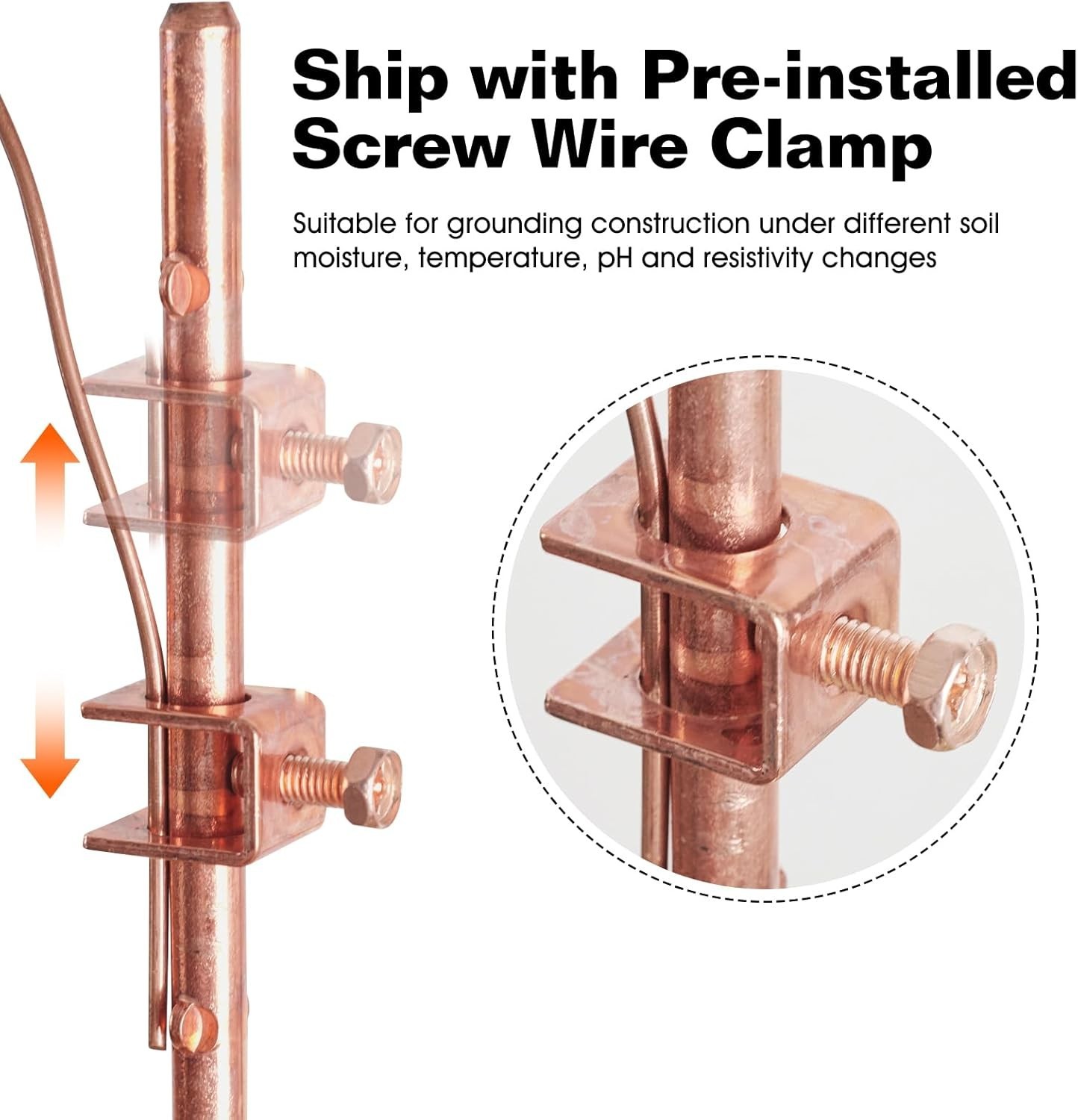 Copper Ground Rod for Satellite Dishes
