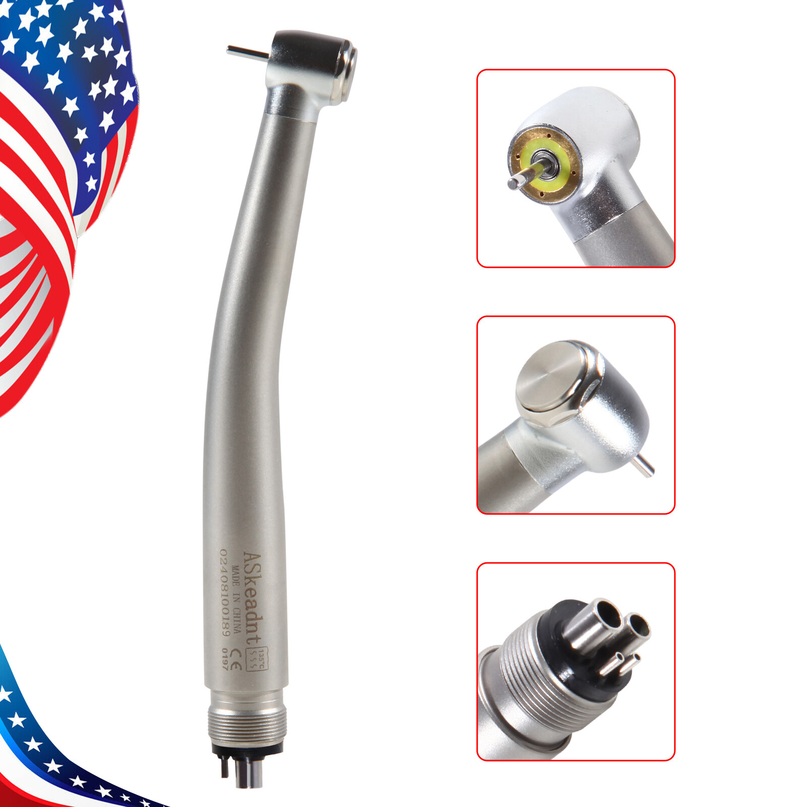Dental Shadowless Ring LED High Speed Handpiece E-generator 4 Hole Midwest SA