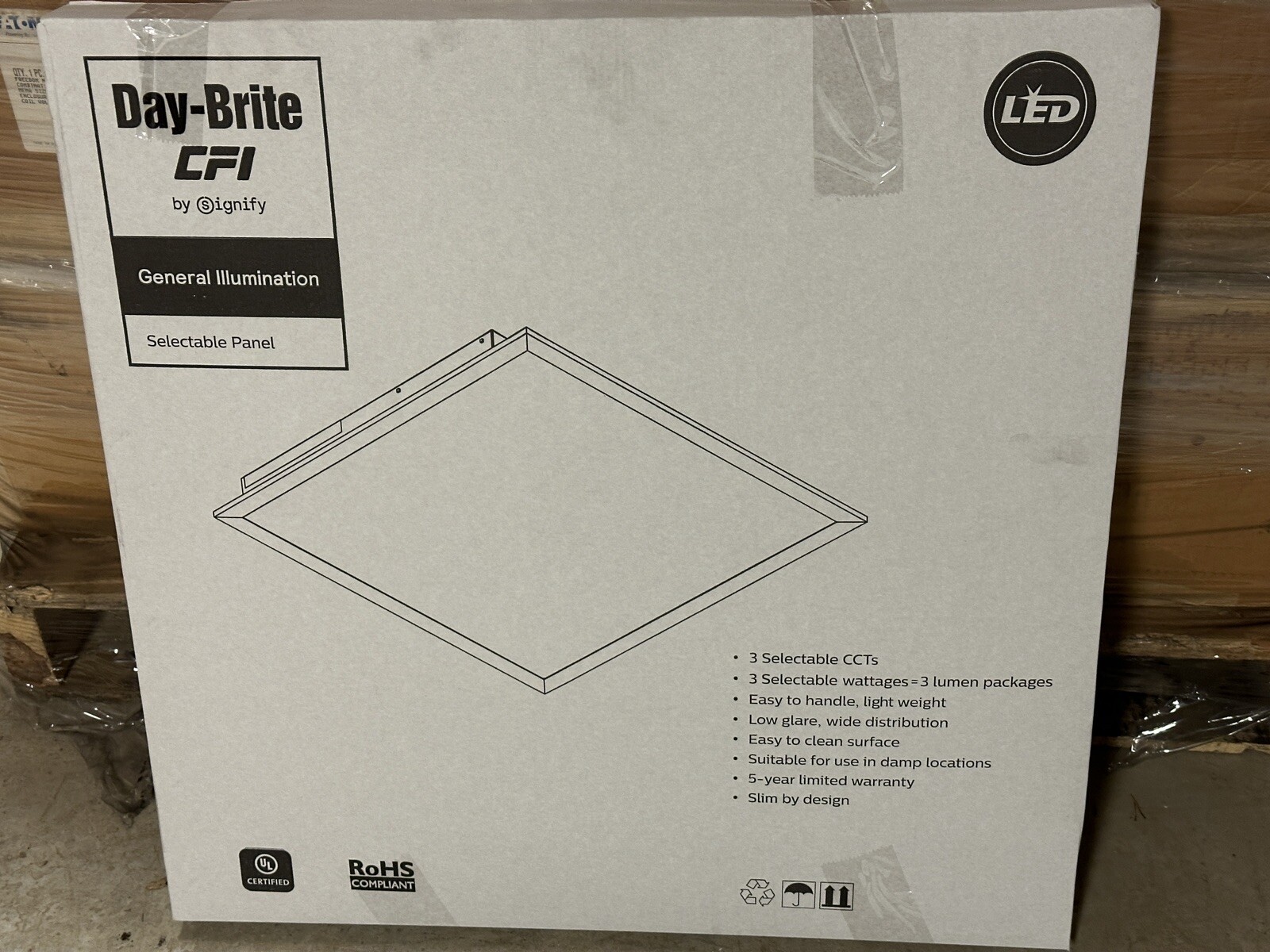 NEW 2’x2′ LED Troffer Light Day-Brite CFI by Signify Dimmable CCT 3500K to 5000K