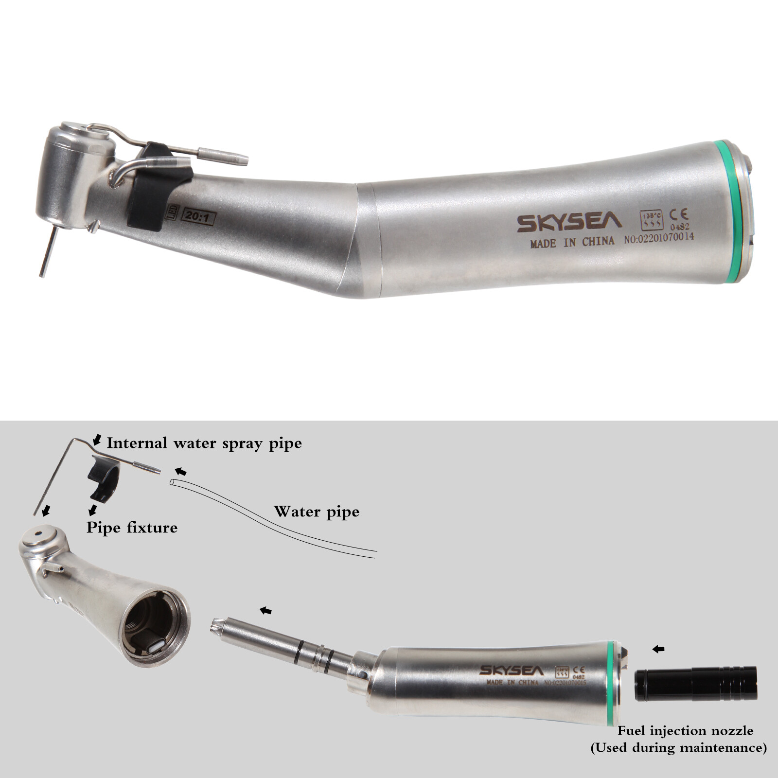 SKYSEA Dental Implant 20:1 LED Surgical Contra Angle Handpiece Detachable Head