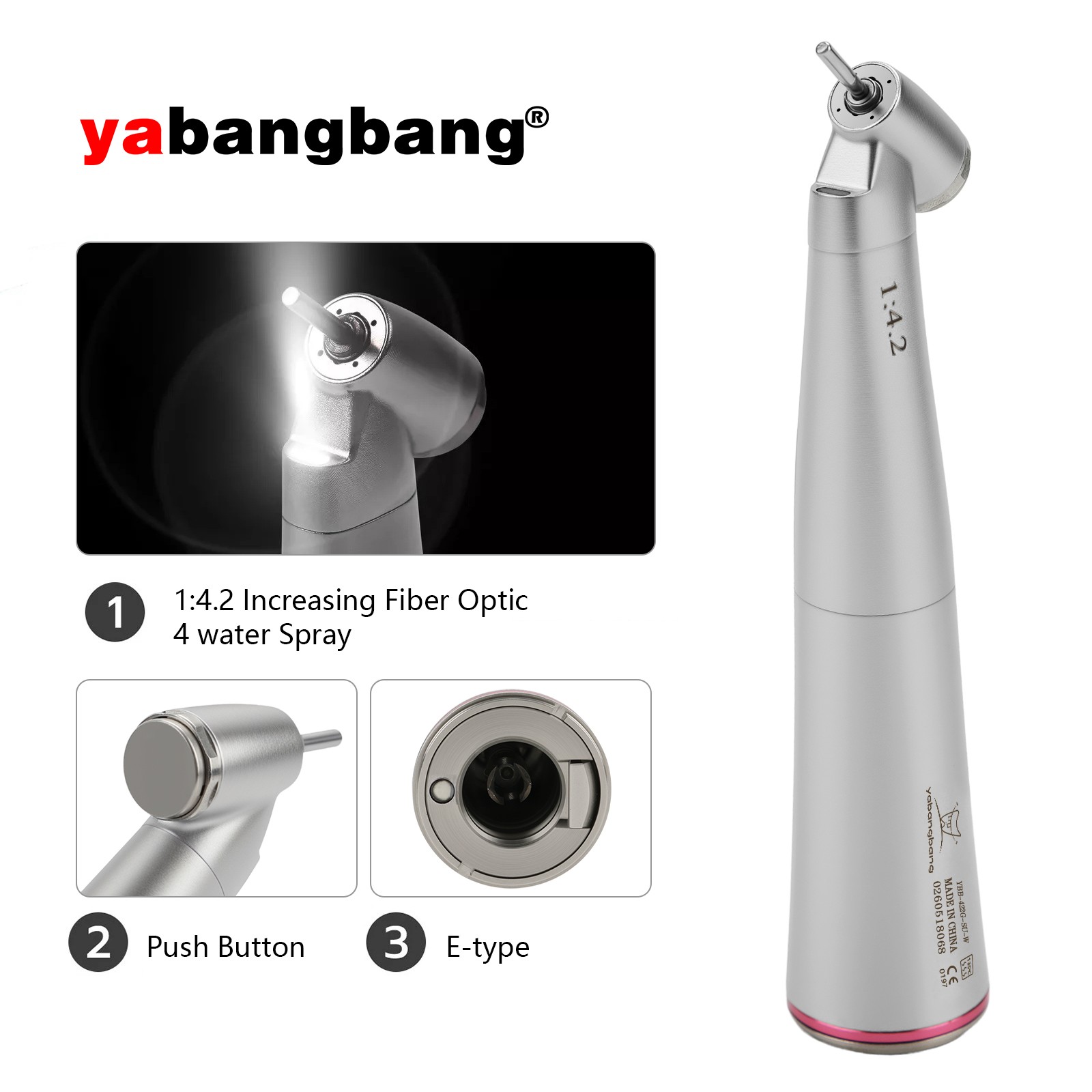 Dental 1:4.2 Increasing 45 Degree LED Contra Angle Surgical Handpiece