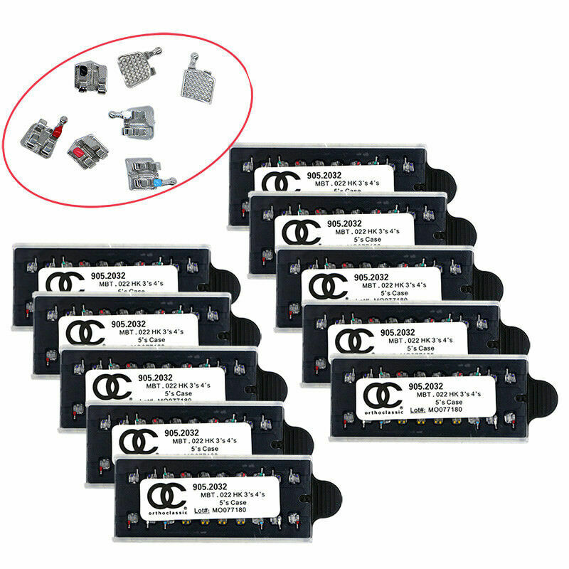 5 kits Dental Orthodontics Metal Brackets MBT 022 Brace 3 4 5 hooks CE Bomaoer