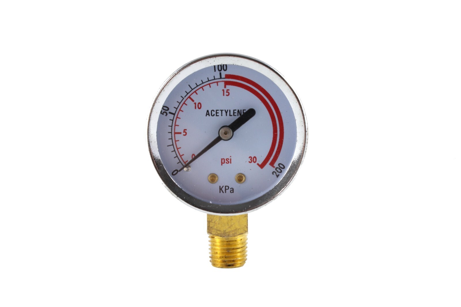 Low Pressure Gauge for Acetylene Regulator 0-30 psi – 2 inches – 1/4″ NPT