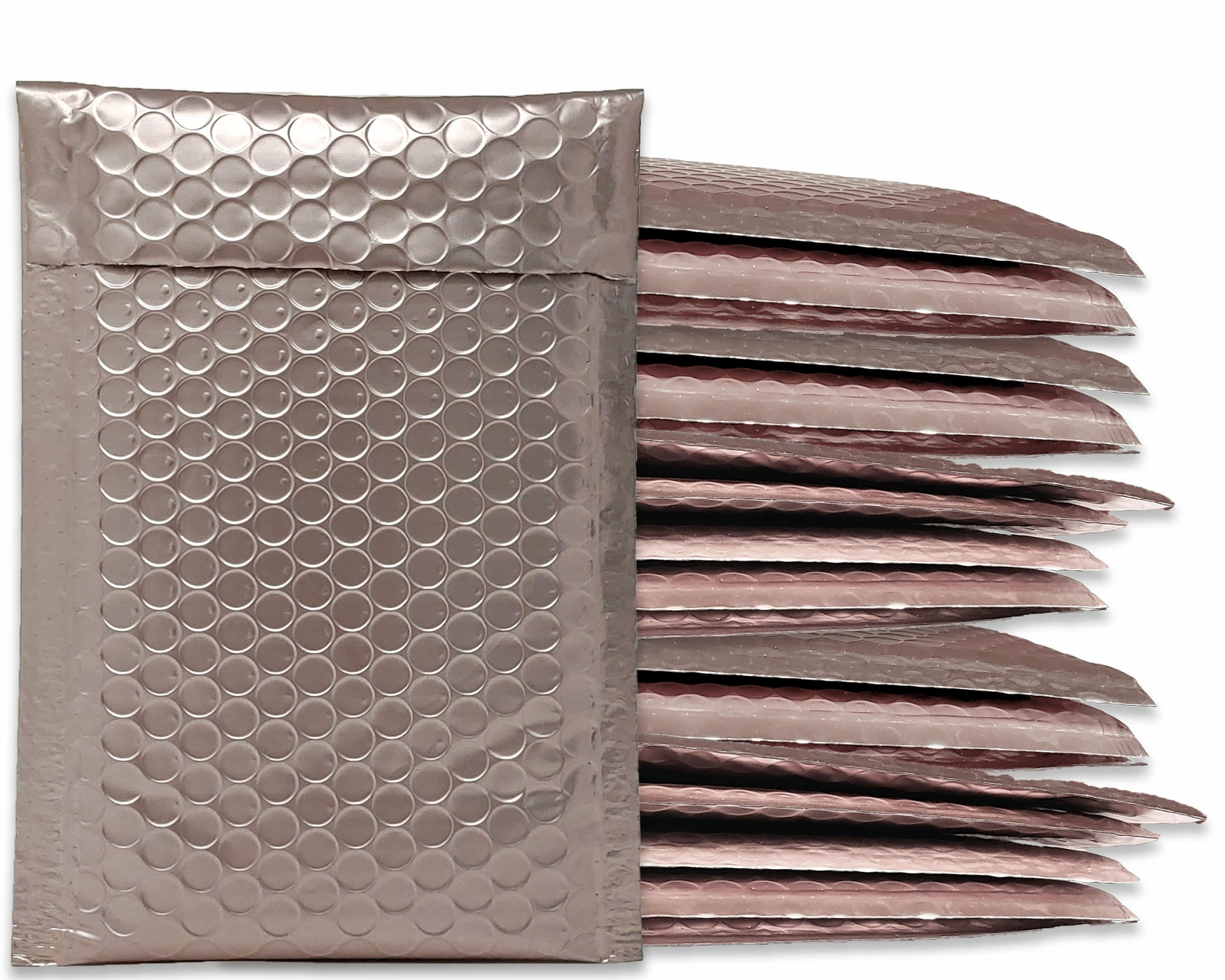 Nude Pink Metallic Bubble Mailers 8×12, 6×10, 4×8, Assorted Combo Shipping Pack