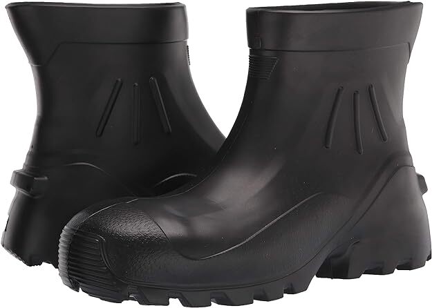 BLACK WATERPROOF Hunting Fishing Farming Mud Safety Toe PROTECTIVE WORK BOOTS