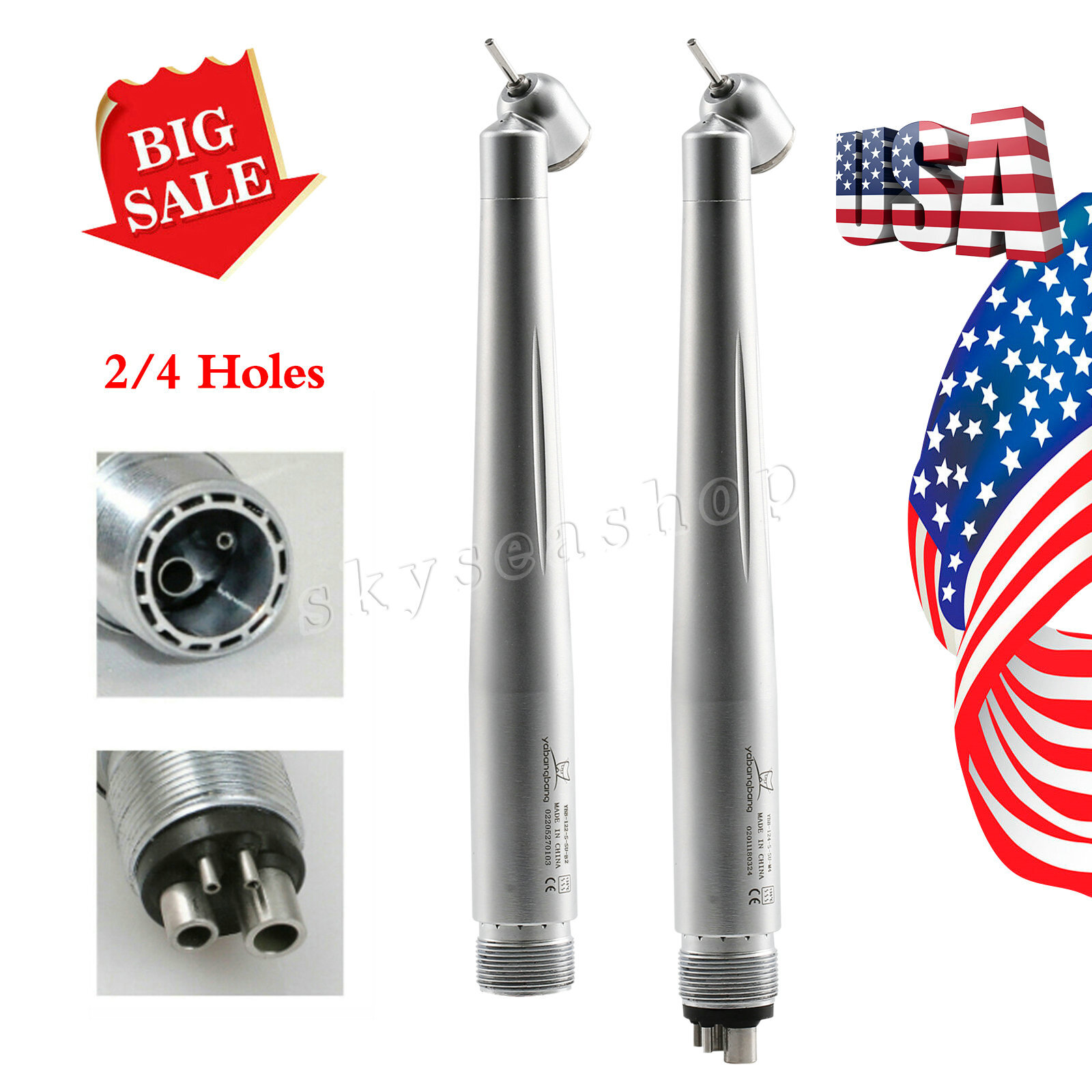 Dental 45° LED E-generator/No-LED High Speed Surgical Handpiece 2/4H/ Rotor Tr