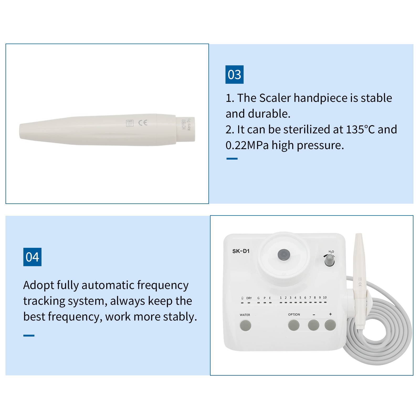 SK-D1 Dental Ultrasonic Piezo Scaler Unit w/2*Bottles 5*Tips For DTE SATELEC FDA