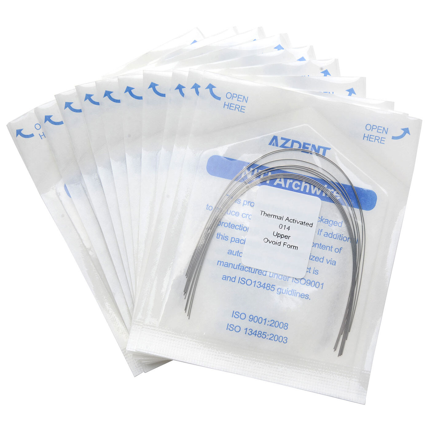 AZDENT Dental Orthodontic Heat Thermal Activated NITI Arch Wires Ovoid/Nature