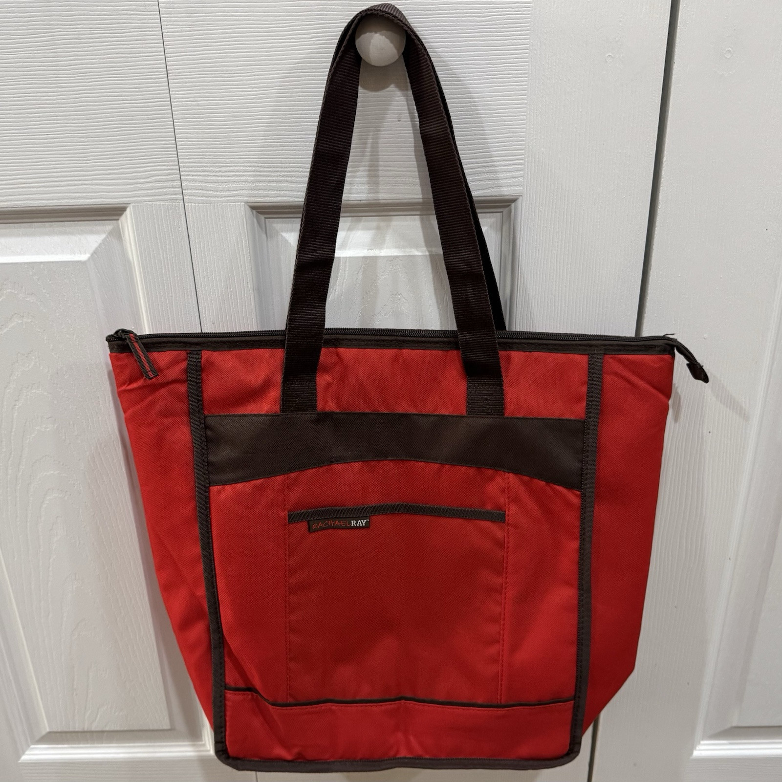Rachael Ray Pack And Go Chillout Cooler Bag Insulated Soft Grocery Tote Red NWOT
