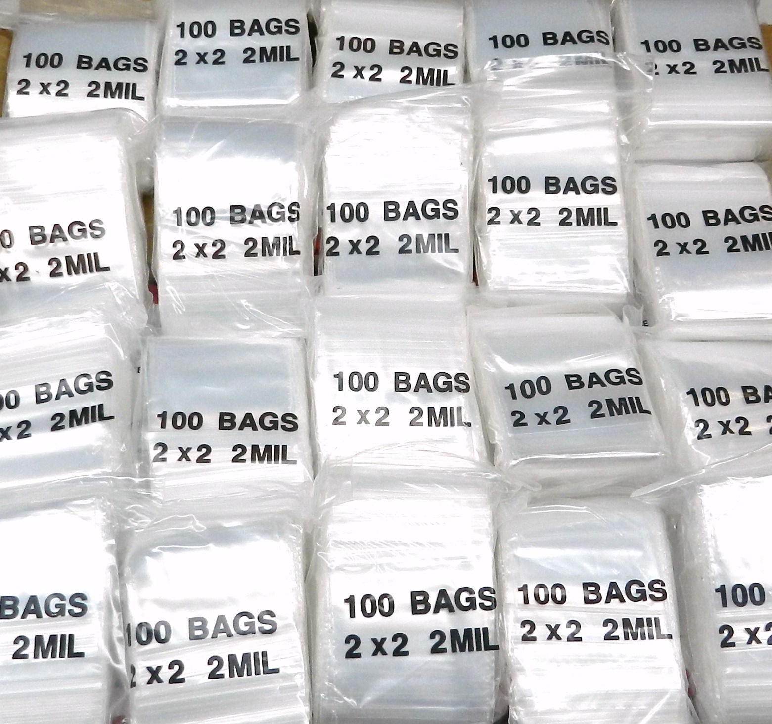 Zip Seal Lock Bags 12,000 Reclosable 2Mil Clear 2×2 ZIP Slide Baggies 2″ Square