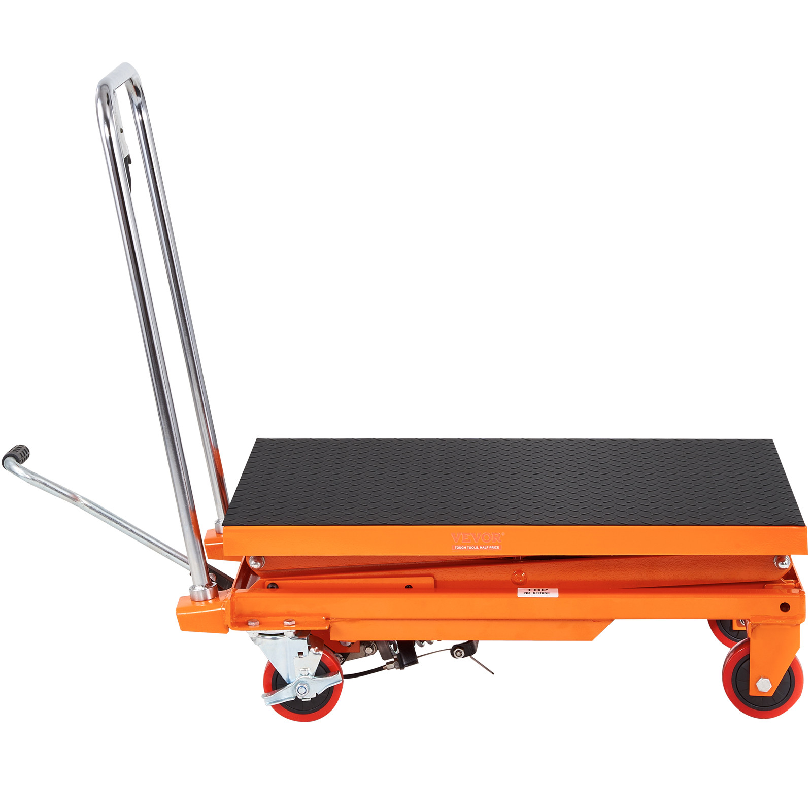 VEVOR Hydraulic Lift Table Cart 330 lbs Manual Double Scissor Lift Table 50″