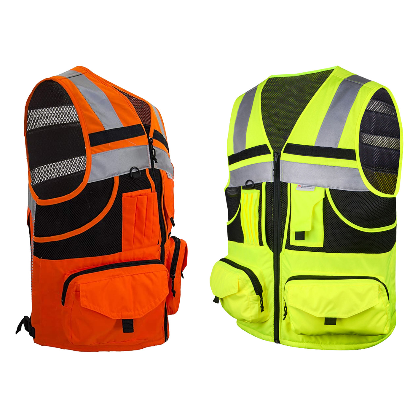 3M High-Visibility Reflective Safety Vest, Multi-Pocket, Unisex Durable M to 7X