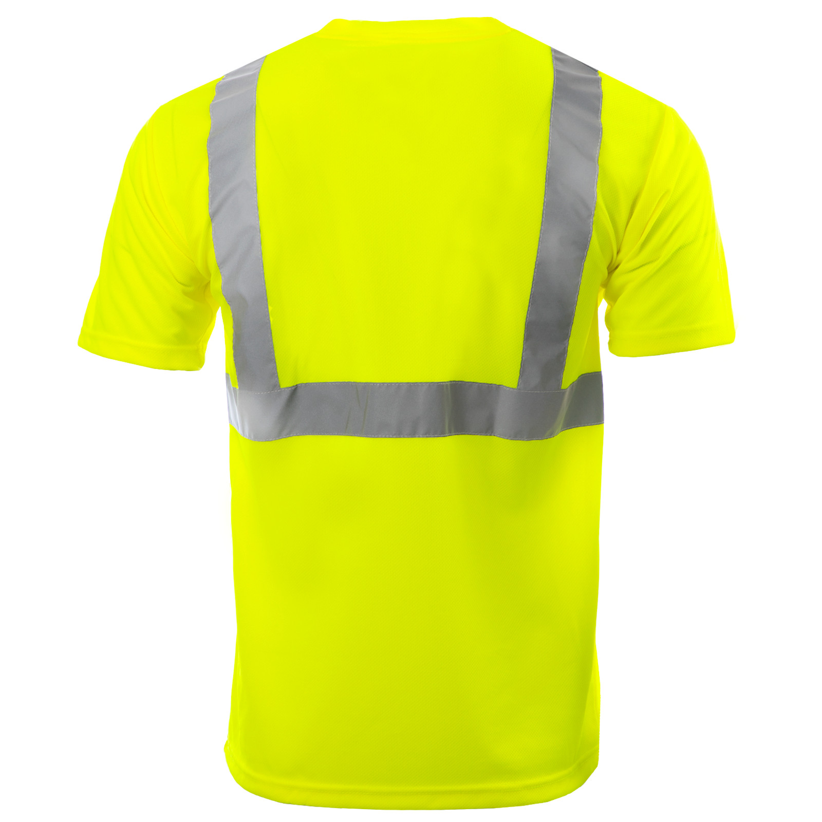 5 pack Hi Vis T Shirt ANSI Class II Reflective Safety Lime Short Sleeve