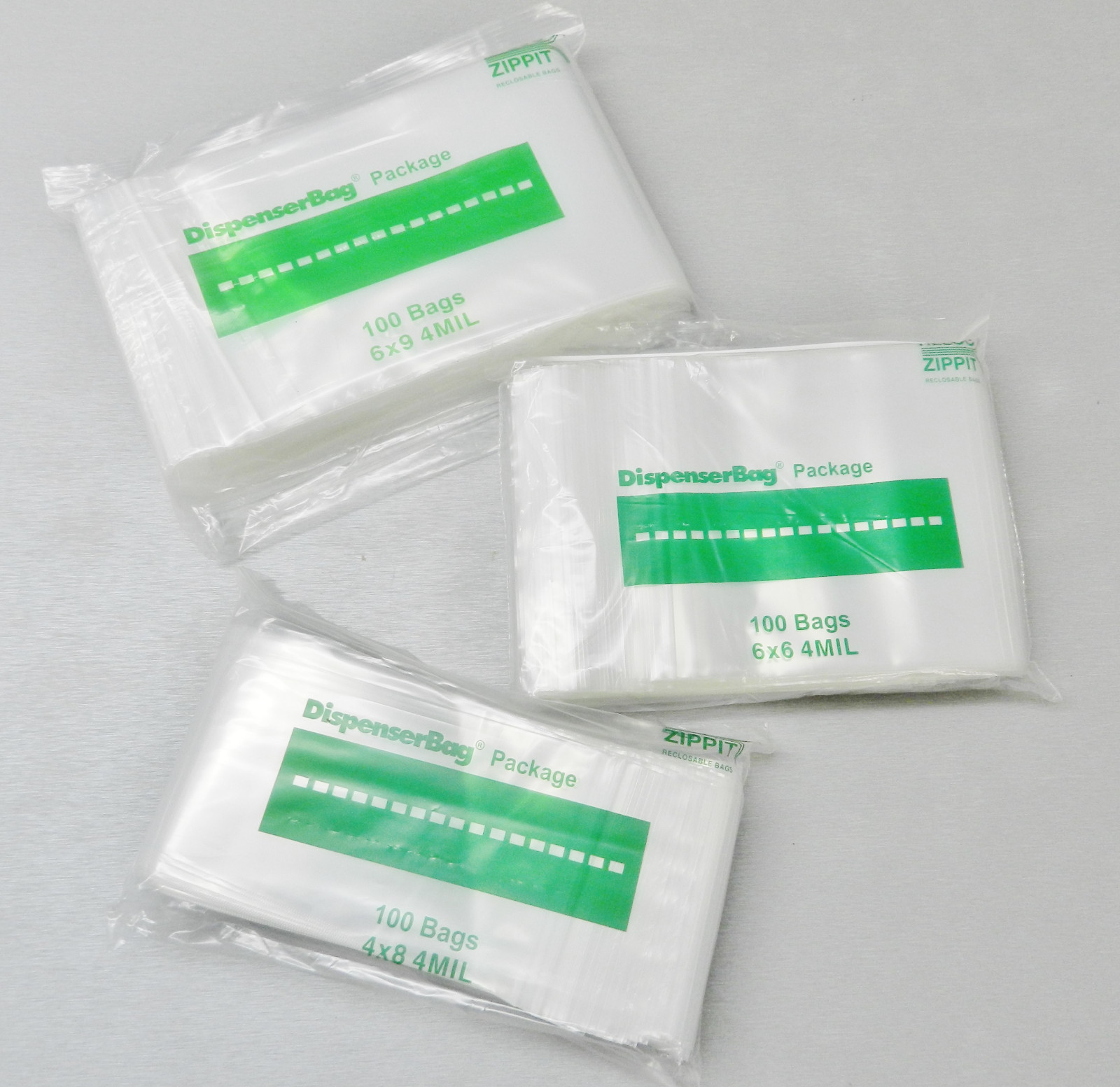 300 Zippit Bags 4Mil Thick Assortment 3 Sizes 4×8 6×6 6×9 Heavy Duty Bags 100 @