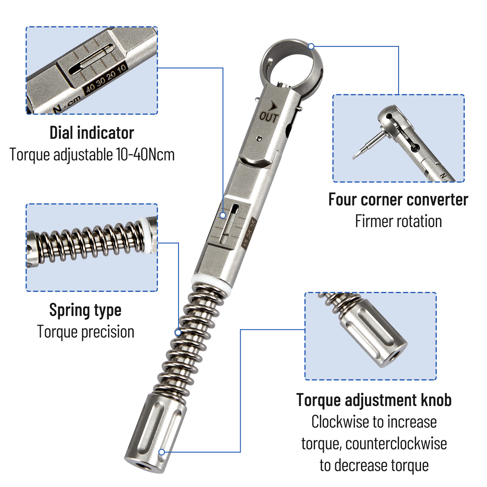 Dental Universal Implant Prosthetic Kit Torque Wrench Screw Drivers Remover 16pc