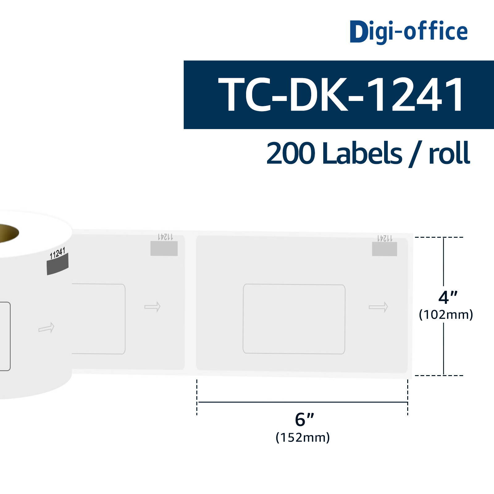 4″ x 6″ DK 1241 Address White Paper 200 Labels P/R For Brother QL-1100 1050N