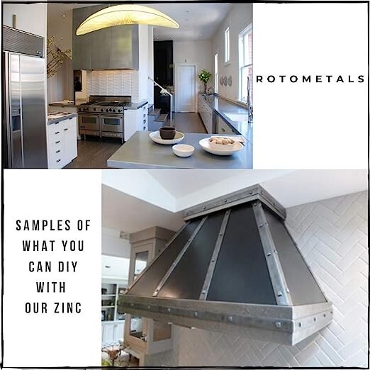 Solid Zinc Sheet – .060 inch x 8 inches x 11 inches for Countertops, Range Hoods
