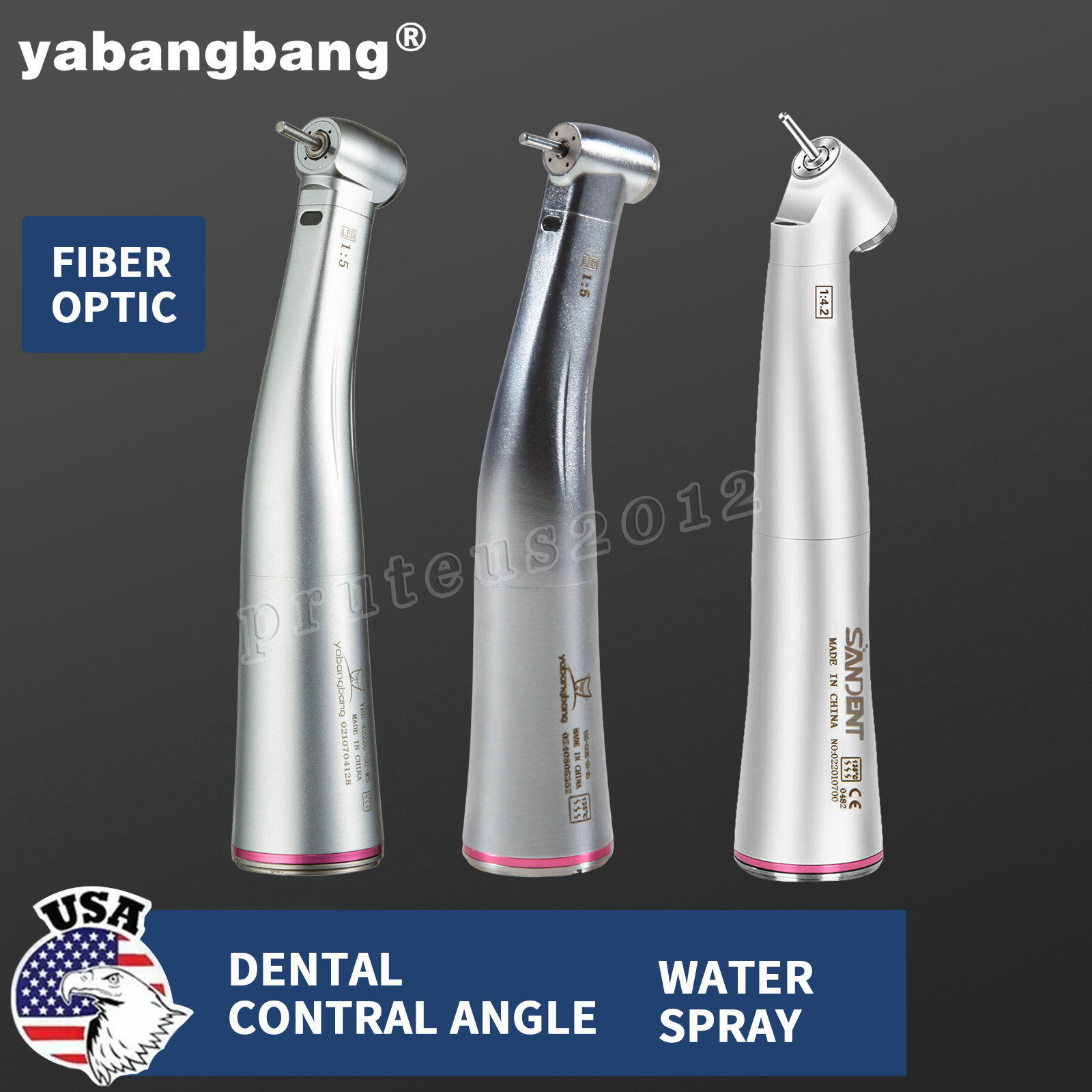 Dental 1:5/1:4.2 Increasing Fiber Optic LED Electric Contra Angle Handpiece