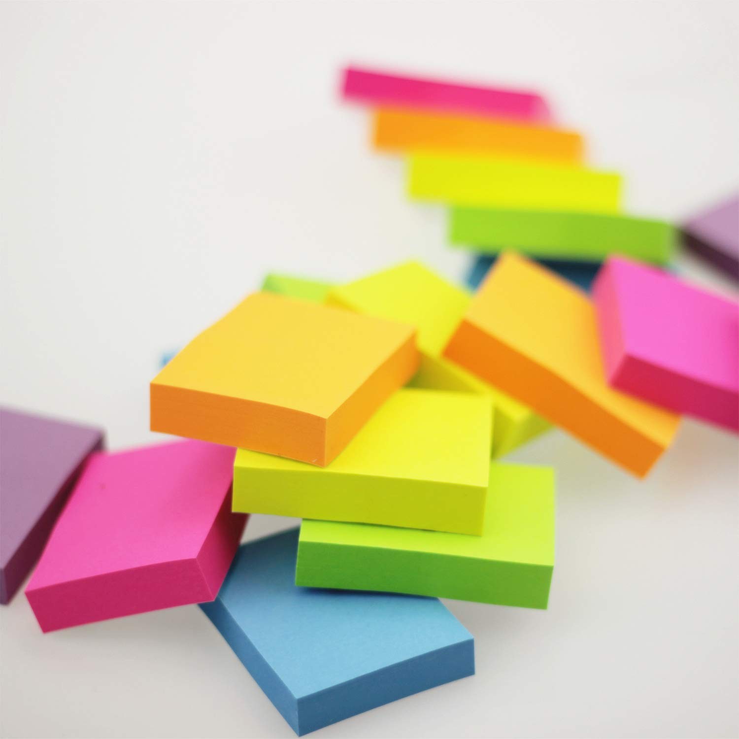 Sticky Notes 1.5 x 2 Inch 36 Pads Bulk 100 Sheets 6 Bright Neon Colors
