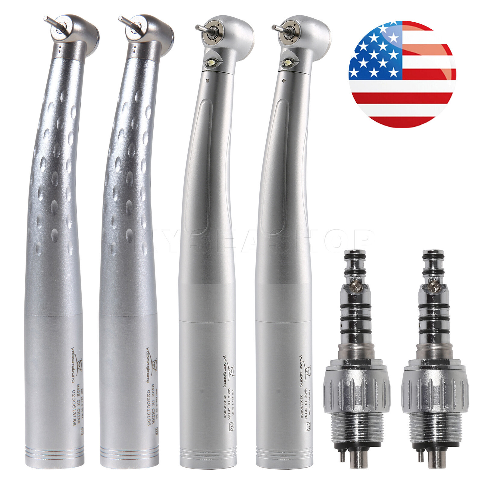 1-5 Yabangbang Dental High Speed Turbine / LED Handpiece fit KaV Coupler 4HOLE