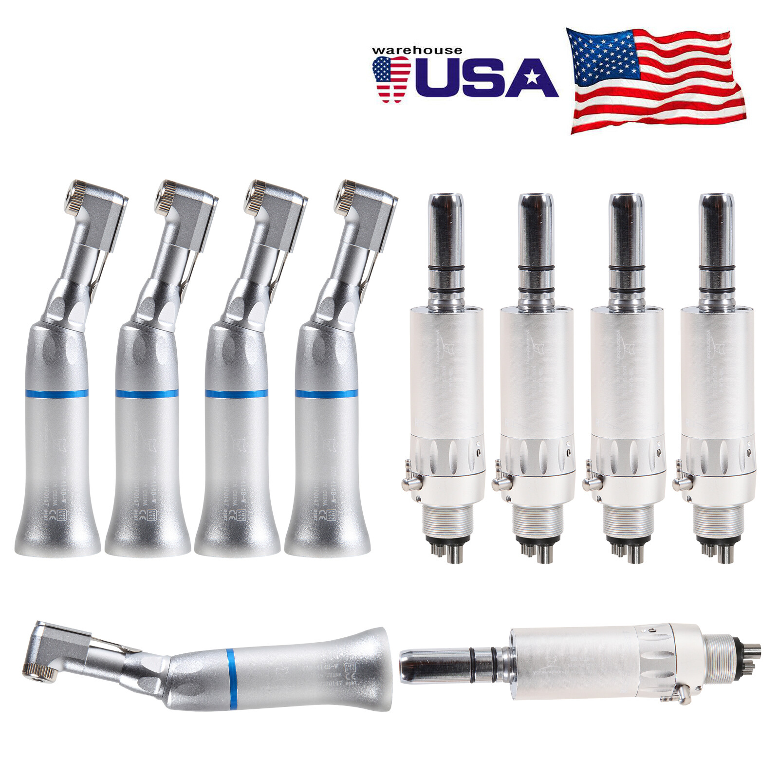 NSK Style Dental Slow Low Speed Handpiece Contra Angle/Air Motor 4 Hole