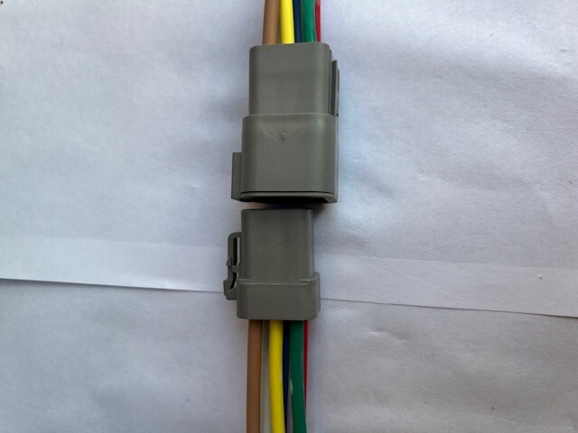 10 AWG Gray Assembled Deutsch DTP 6 Pin waterproof connector 6″ wire