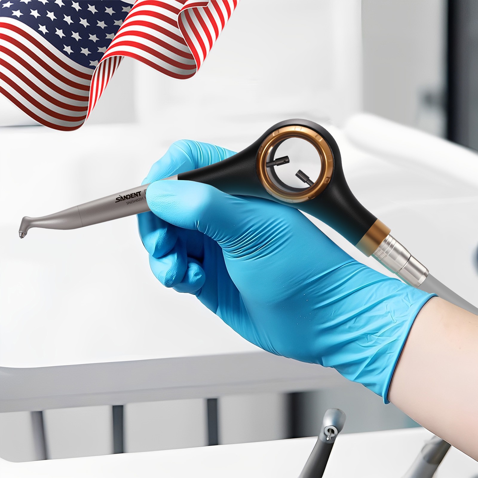 NSK Style Dental Low Slow Speed Contra Angle Handpiece Latch E-type YBB-Gold